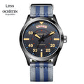 Swiss Brand Master Series Automatic Mechanical Watch with Dual Date, Water-Resistant, Luminous Business Men's Watch with Nylon Strap